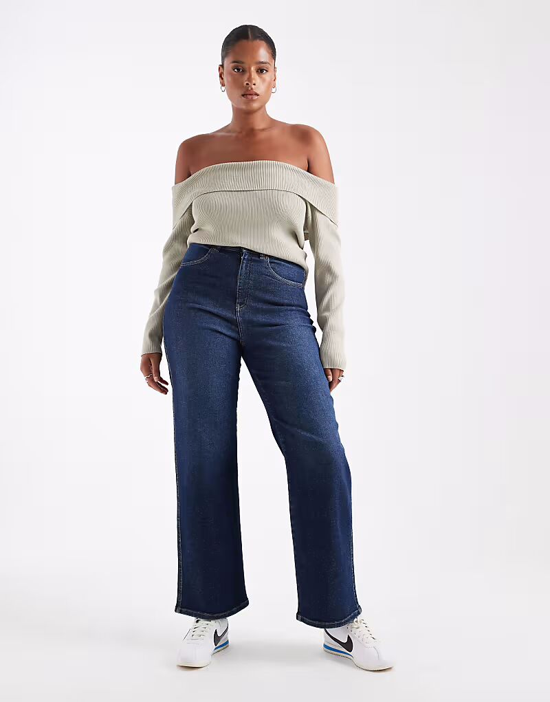 

Джинсы Plus Moxy прямого кроя цвета темный индиго Dr Denim Plus