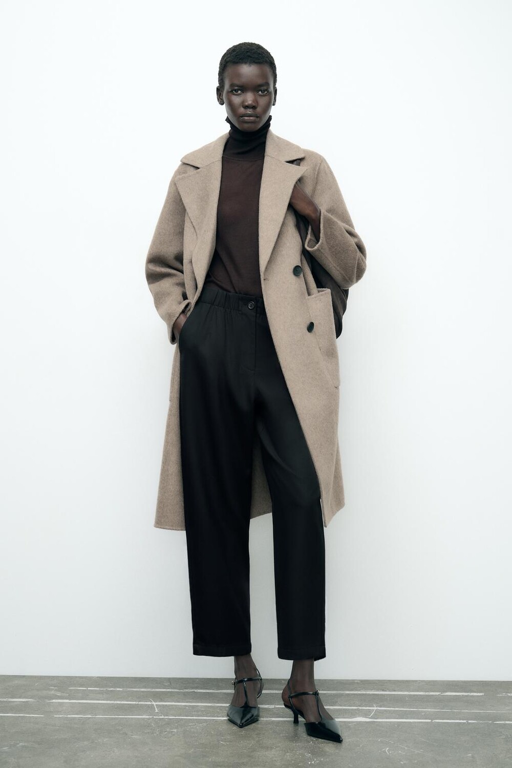 

Пижамные брюки из фланели ZARA, черный
