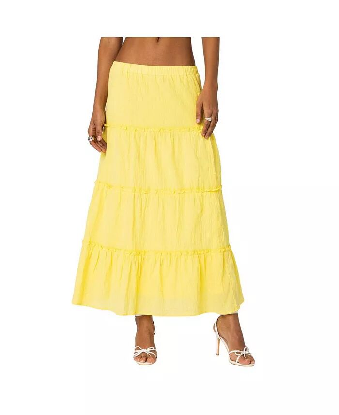 

Женская юбка Charlotte Tiered Maxi Edikted, желтый
