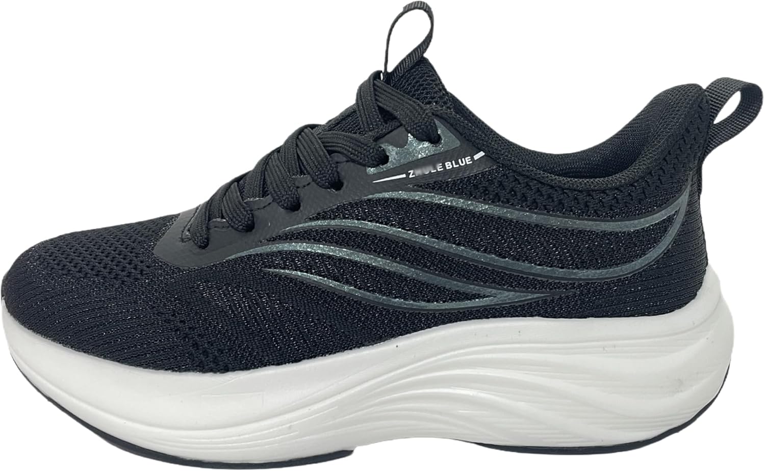 

Спортивные беговые кроссовки, вязаные сетчатые кроссовки, подошва с амортизацией волной, дышащие и удобные для ходьбы Generic, белый/черный