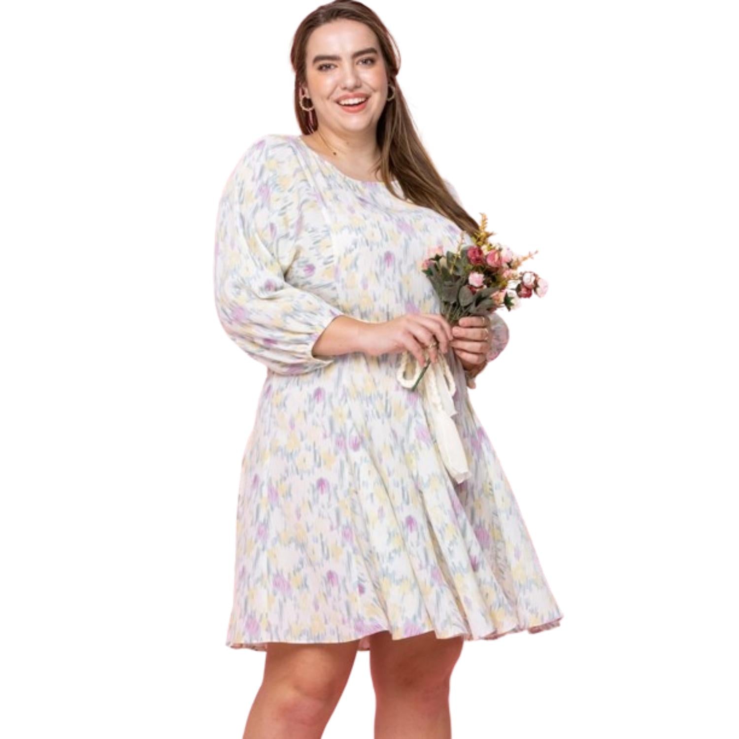 

Мини-платье Swing Woven с абстрактным принтом FASHNZFAB, кремовый