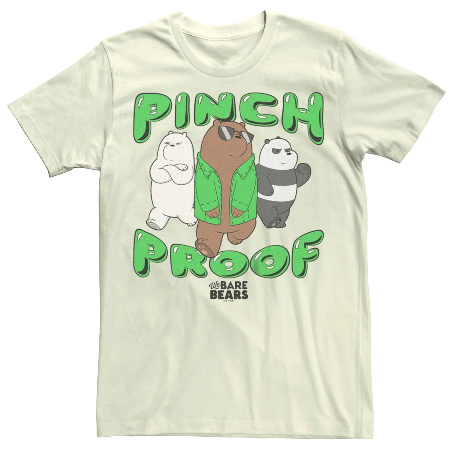

Мужская футболка We Bare Bears с рисунком ко Дню Святого Патрика "Доказательство защемления" Licensed Character