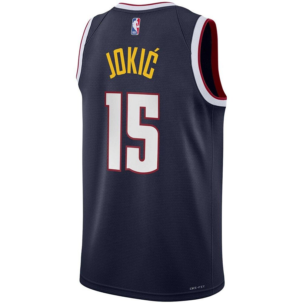 Молодежная футболка Nike Nikola Jokic Navy Denver Nuggets 2022/23 Swingman — Icon Edition, цвет Nug Navy — фото 4