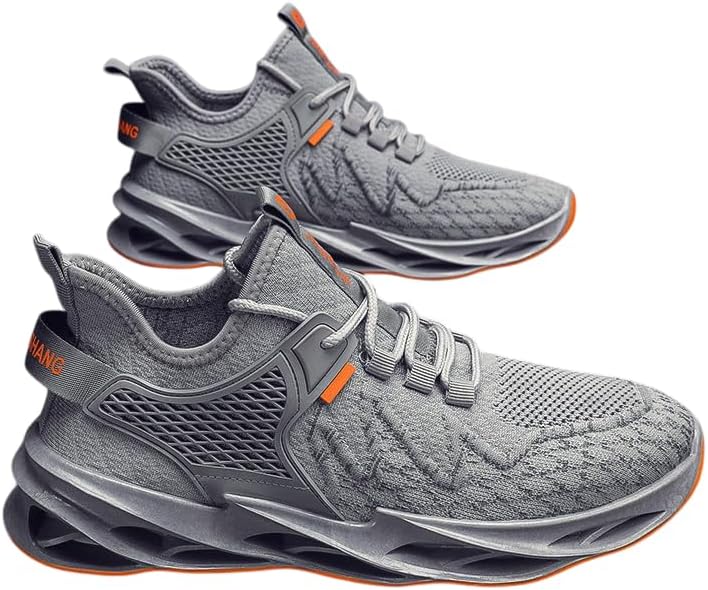 

Мужские кроссовки для ходьбы с нескользящей подошвой, легкие, дышащие, без шнурков, для бега, спорта, тенниса и фитнеса Generic, серый