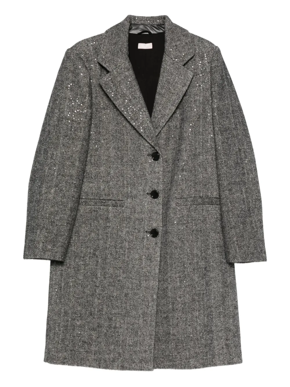 

Пальто из елочки с пайетками Liu Jo, серый