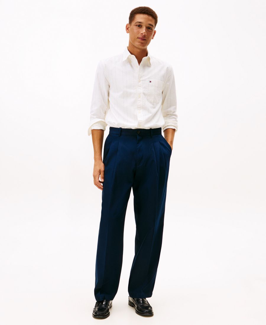 Мужская рубашка с длинными рукавами Heritage Oxford Tommy Hilfiger, Ivory Silk — фото 2