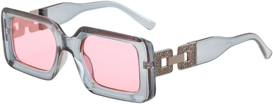 

Ретро женские и мужские солнцезащитные очки в стиле ретро, ​​модные женские очки с розовой бриллиантовой оправой и соединительными дужками SLCHJXS, Gray Pink