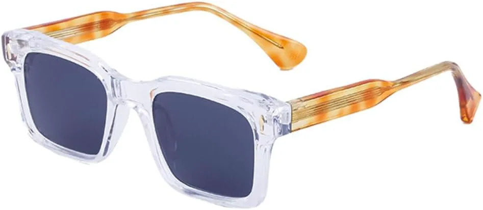 

Солнцезащитные очки Retro Rivets Square для женщин, роскошные солнцезащитные очки с леопардовым принтом, солнцезащитные очки UV400 для мужчин MUTYNE, Transparent Grey