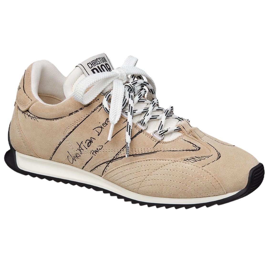 Женские повседневные кроссовки D Sketch Low top beige DIOR, бежевый — фото 4