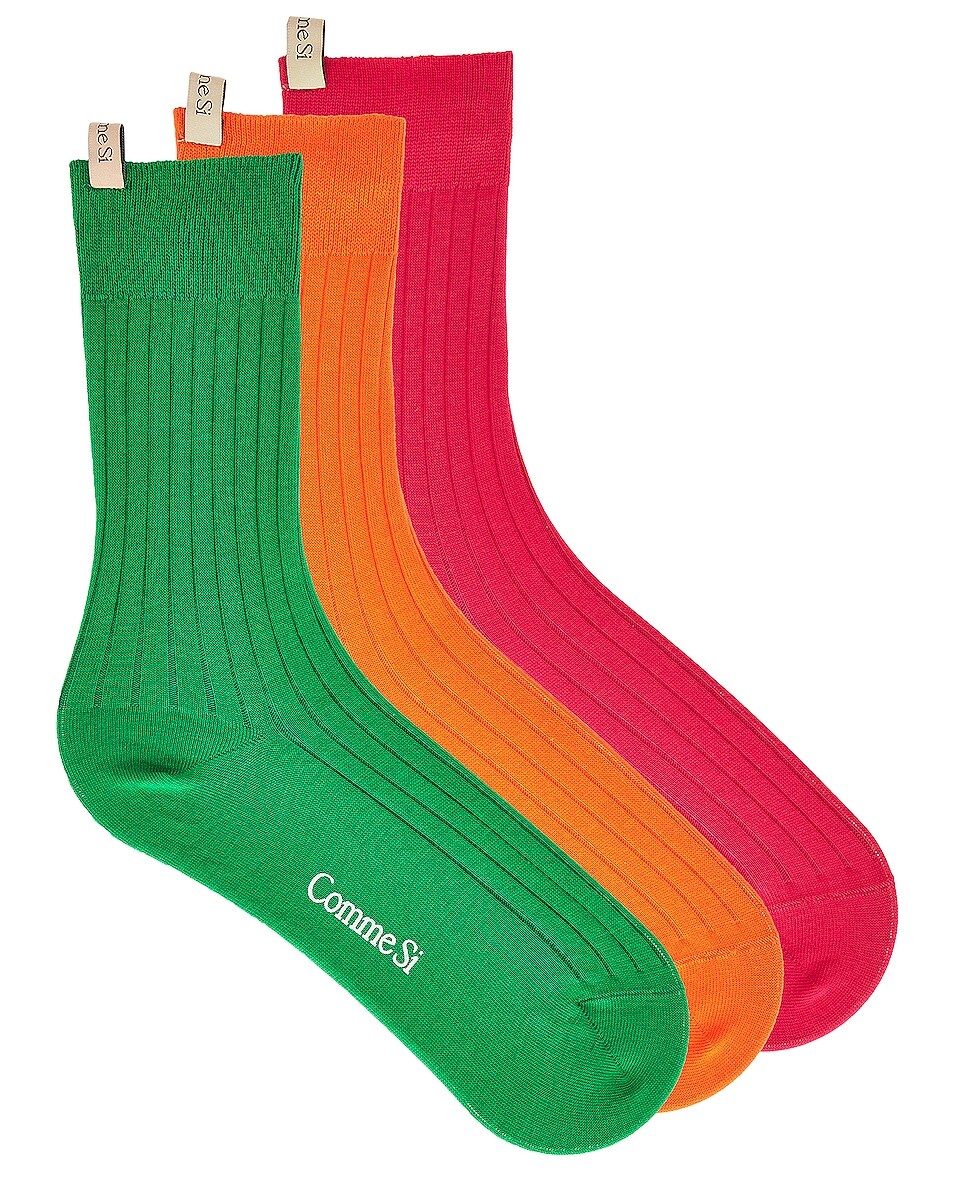 

Носки x FWRD The Yves Trio Comme Si, цвет Tangerine, Hot Pink, & Lime Green