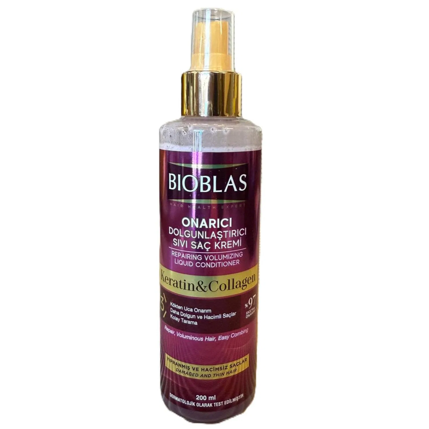 Жидкий кондиционер с кератином и коллагеном «Repairing Liquid Conditioner» от Bioblas — фото 2