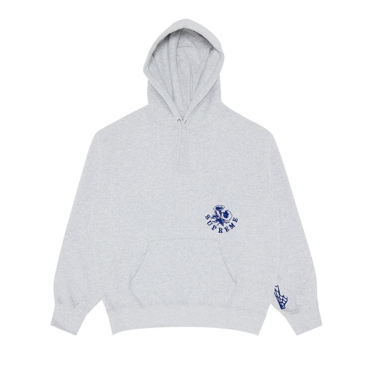 

Толстовка Supreme Wild Embroidered Hooded Sweatshirt Ash Grey, серый