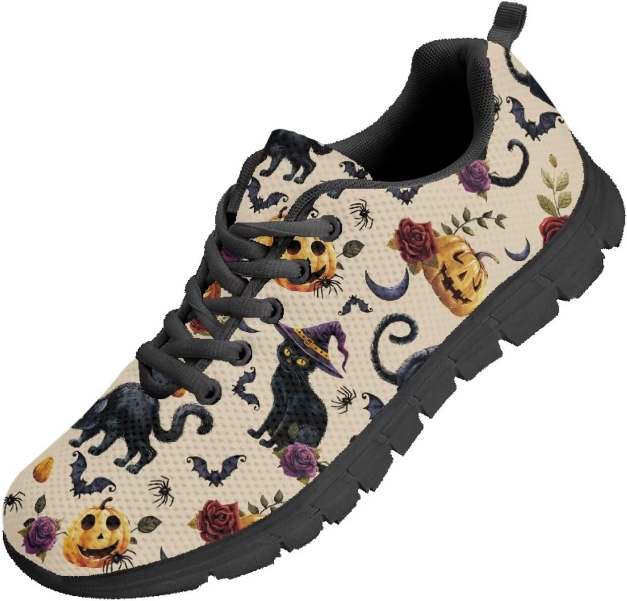 

Мужские кроссовки Funnydude с забавным принтом, удобные осенние прогулочные туфли на шнуровке для работы, черный