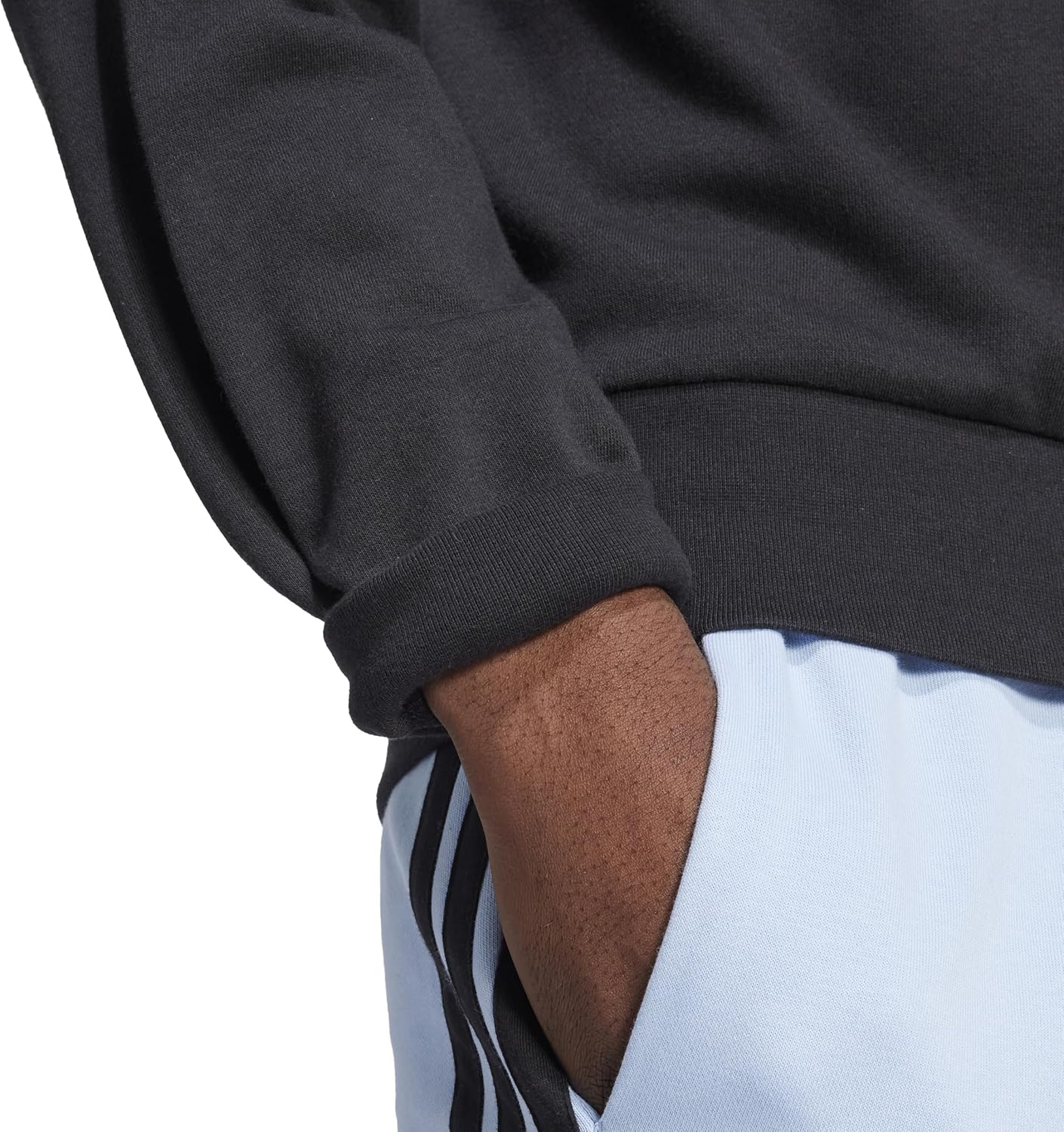 Мужская толстовка Sweat Essentials из французского трикотажа с большим логотипом ECR07 Adidas, черно-белый — фото 4