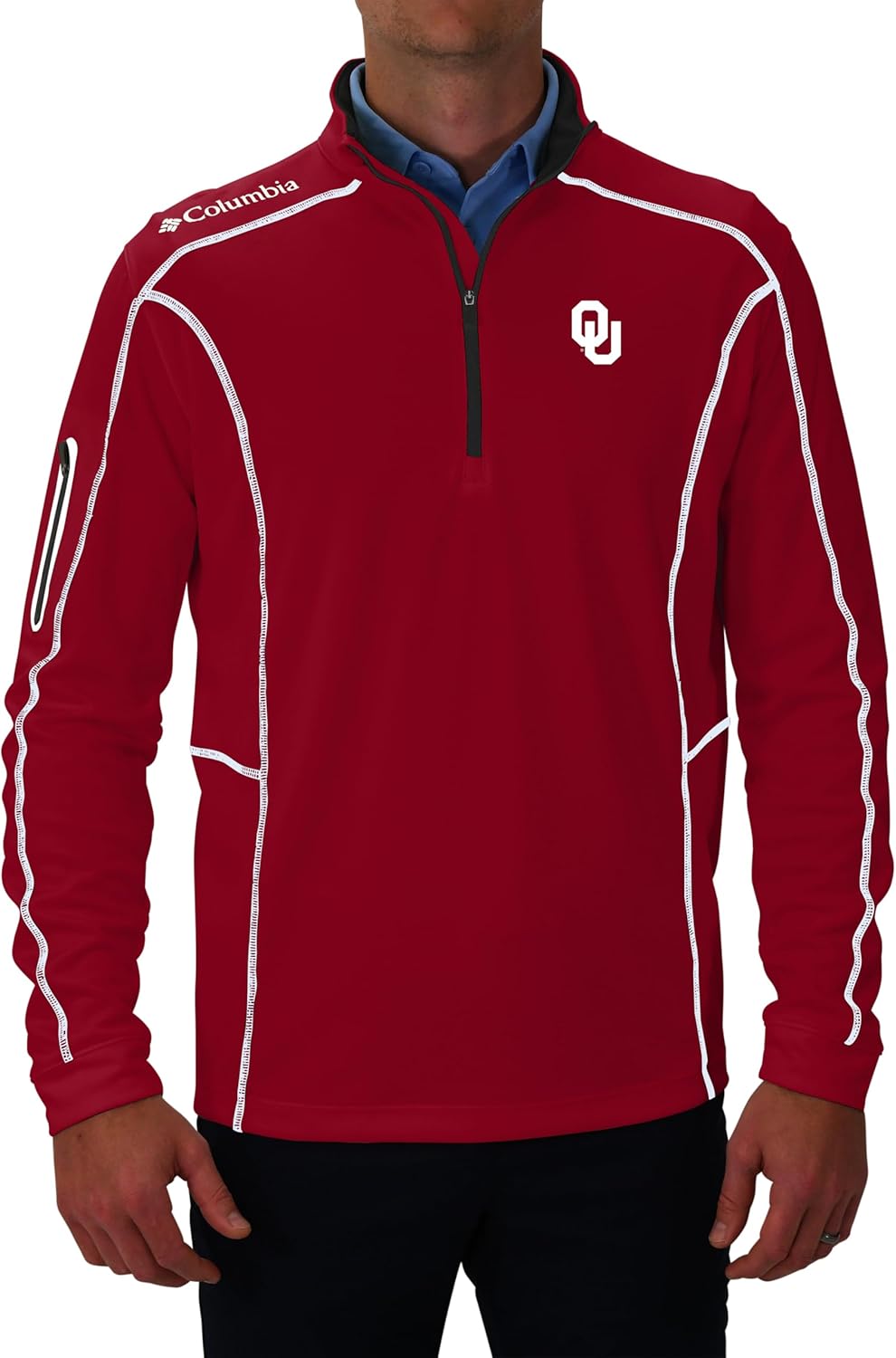 

Мужская легкая повседневная толстовка для гольфа Columbia University of Oklahoma Golf Shotgun Pullover, Beet