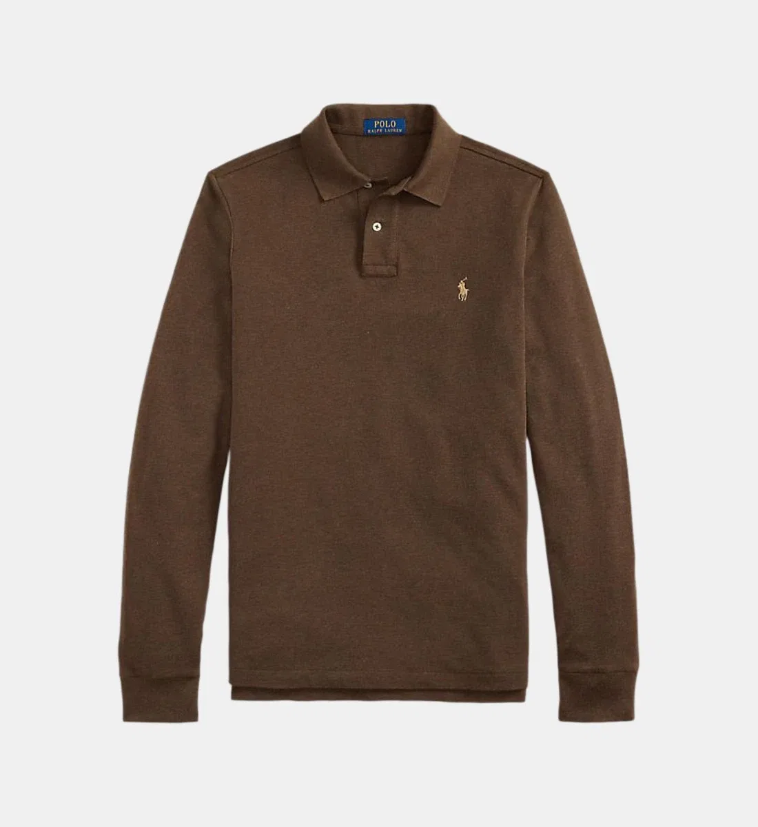 Слим-поло из хлопкового пике POLO RALPH LAUREN, коричневый — фото 2