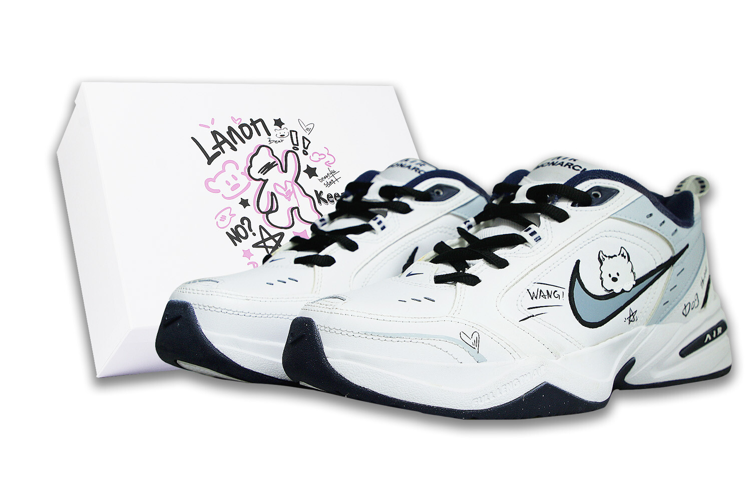 

Кроссовки Nike Air Monarch 4 Chunky Sneakers Unisex Low-top Blue/White, синий