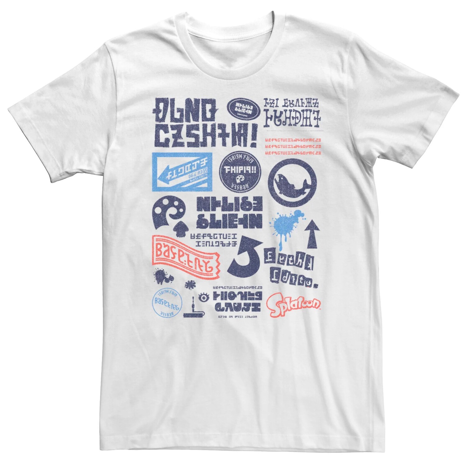 

Мужская футболка с короткими рукавами и надписью Kanji Nintendo Splatoon Licensed Character