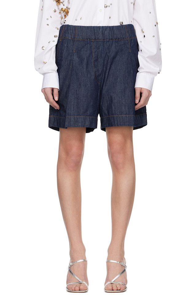 

Широкие джинсовые шорты Dries Van Noten, индиго