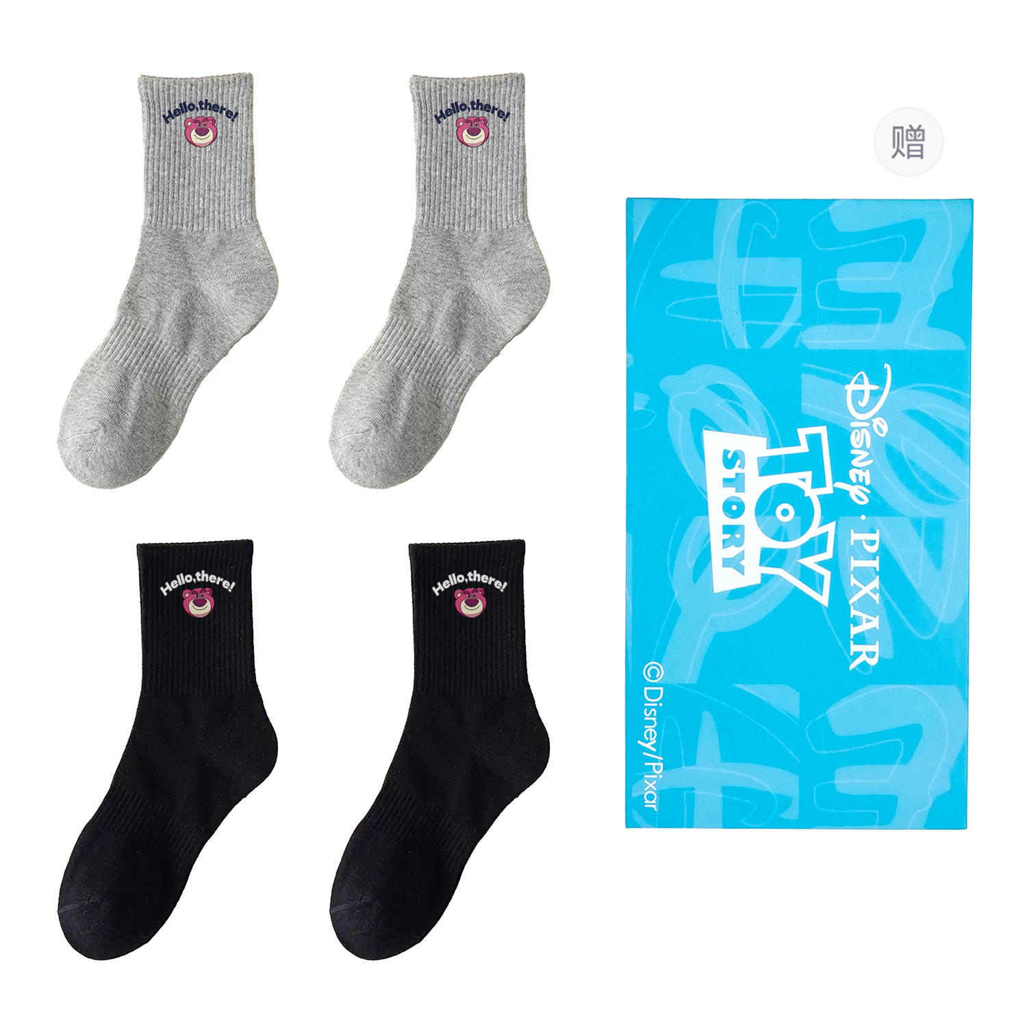 

Носочки до колена унисекс шоппер 4 шт Disney, серый/черный