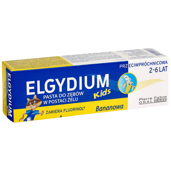 

Зубная паста для детей 2-6 лет со вкусом банана, 50 мл Elgydium Kids