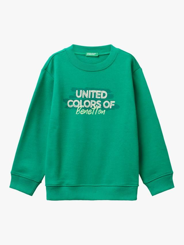 

Детский хлопковый свитшот с логотипом Benetton, Green