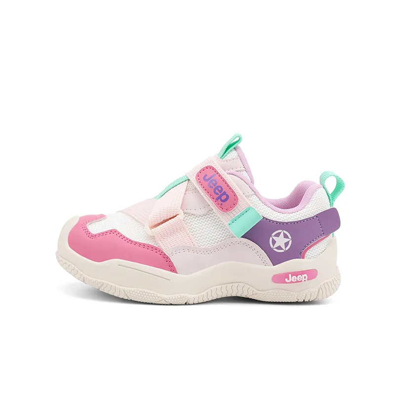 Детские кроссовки лоу-топ из искусственной кожи и текстиля Jeep, Sky Teal/Peach Pink