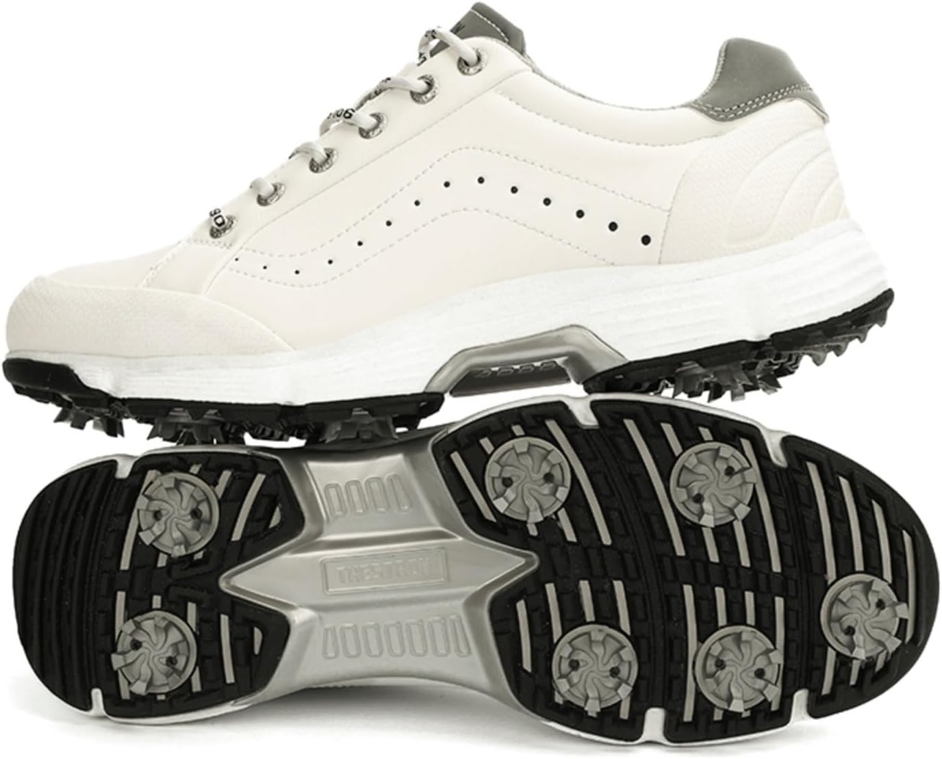 

Мужские гольф обувь профессиональная водонепроницаемая кожаная спортивная обувь для гольфа мужская для ходьбы - кроссовки для гольфа для мужчин Addallan, белый