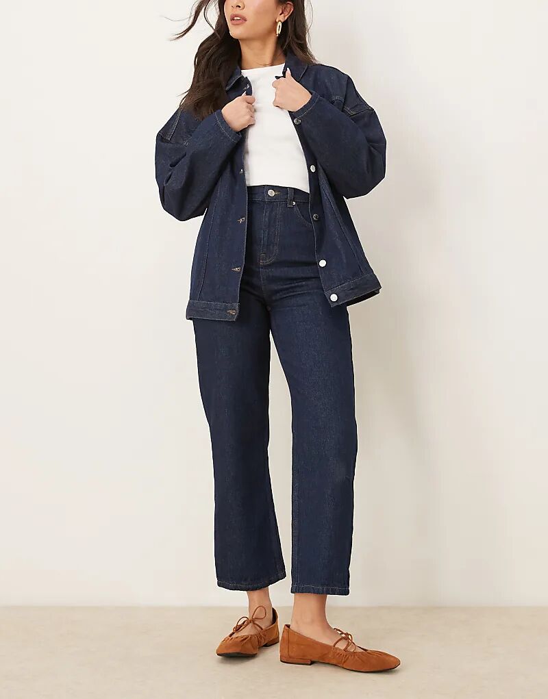 

Укороченные прямые джинсы цвета индиго ASOS DESIGN