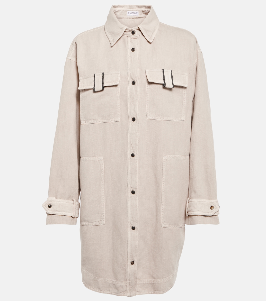 

Верхняя рубашка из хлопка и льна Brunello Cucinelli, Soft Stone