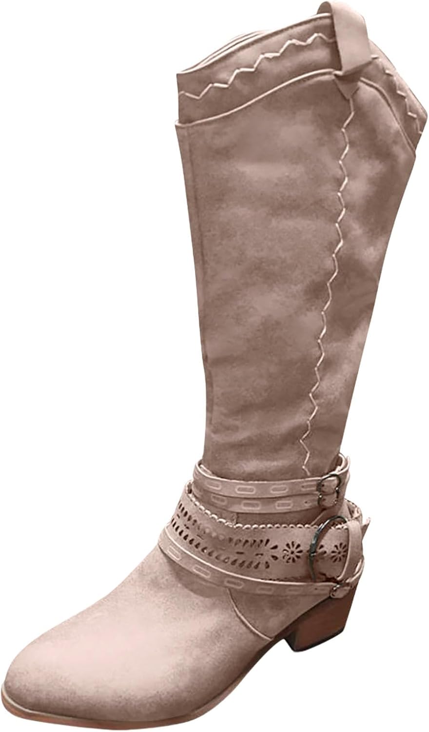 

Высокие ковбойские сапоги до колена для женщин и мужчин AYziemezm, коричневый