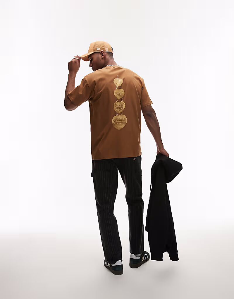 

Футболка Carhartt WIP hartt chain с графическим принтом коричневого цвета