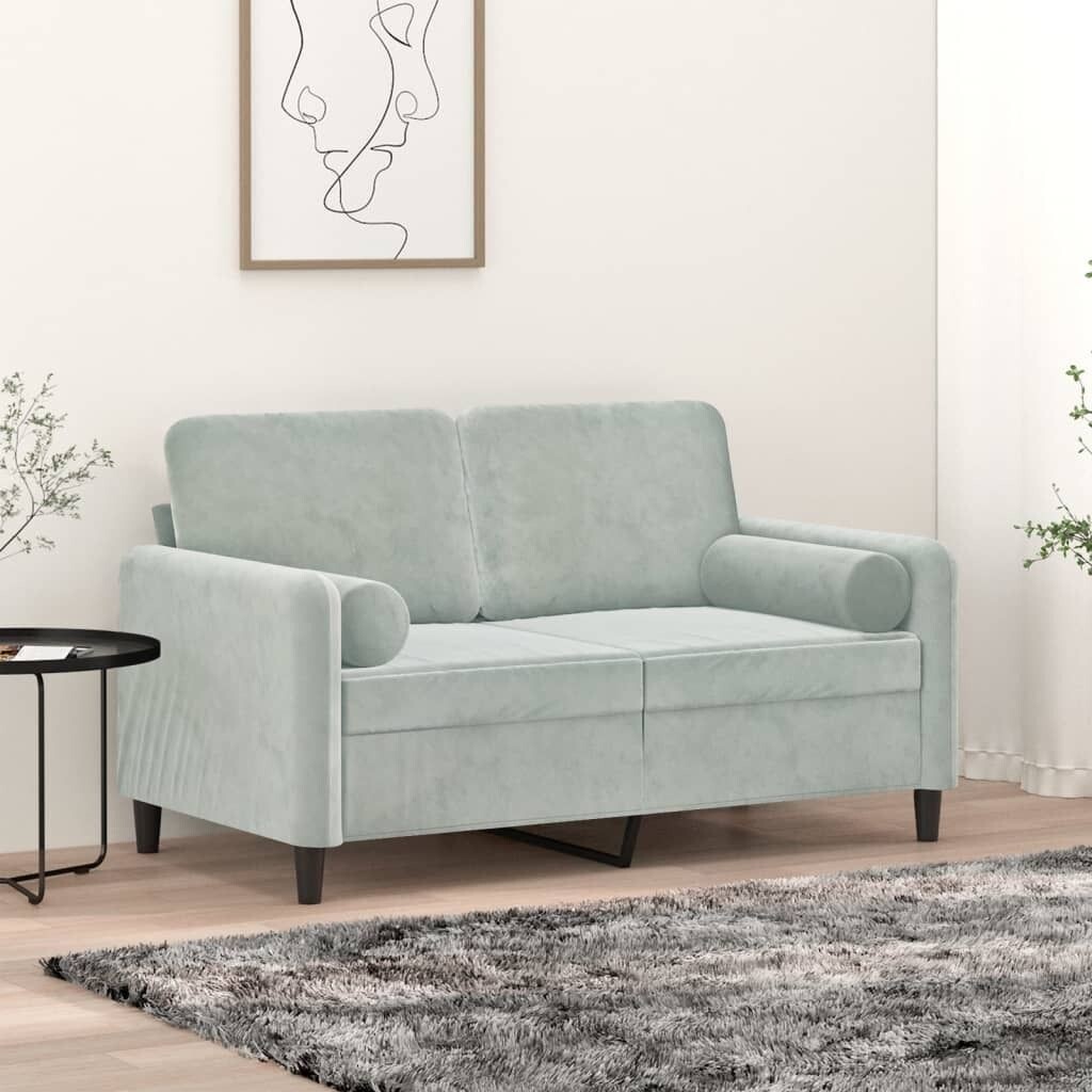 

Подушки декоративные 2 шт светло-серые Ø15х50 см бархатные DKD HOME DECOR