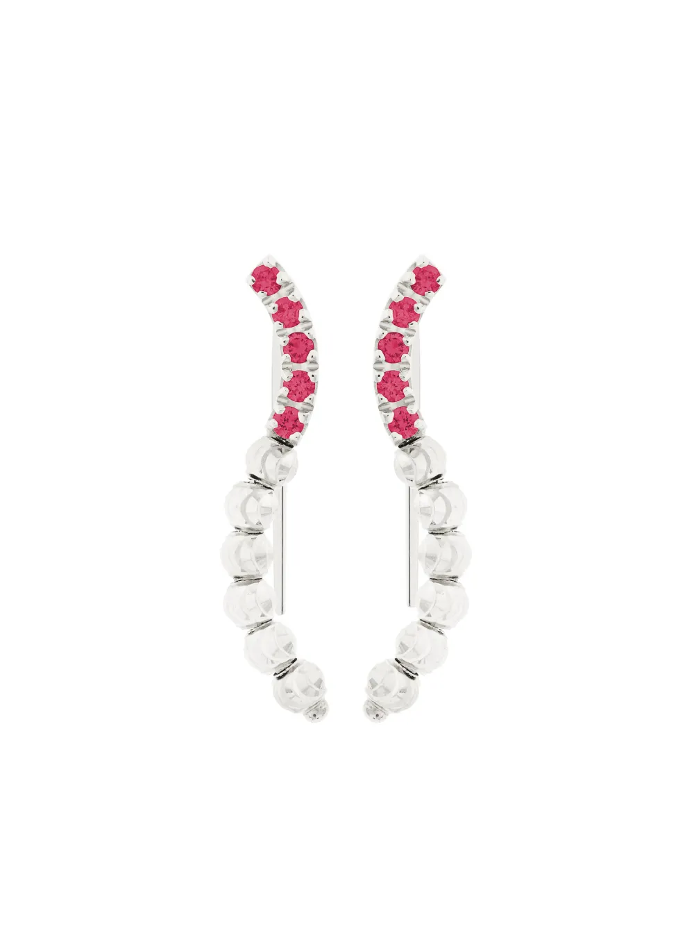 

Серьги Moon Eden из белого золота с рубинами Officina Bernardi, серебяный