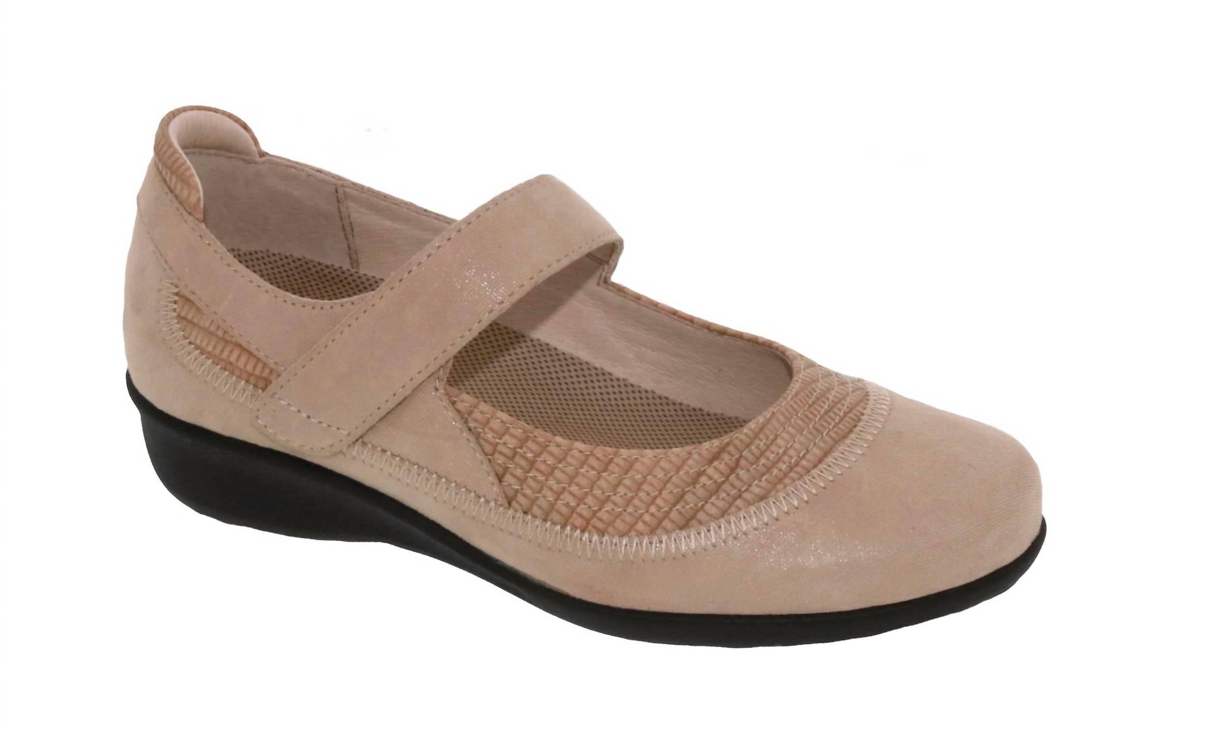 Женские туфли Genoa Mary Jane в тауп с микроточками Drew Shoes, Taupe Microdot