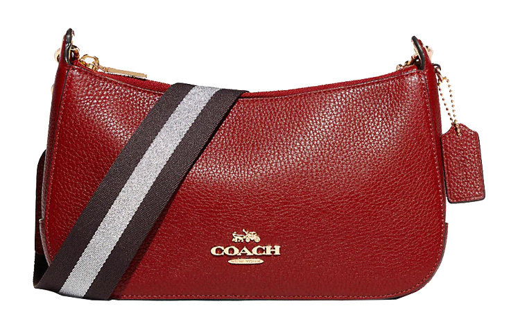 

Сумка через плечо Jes Pebbled Leather среднего размера, женская, красная COACH