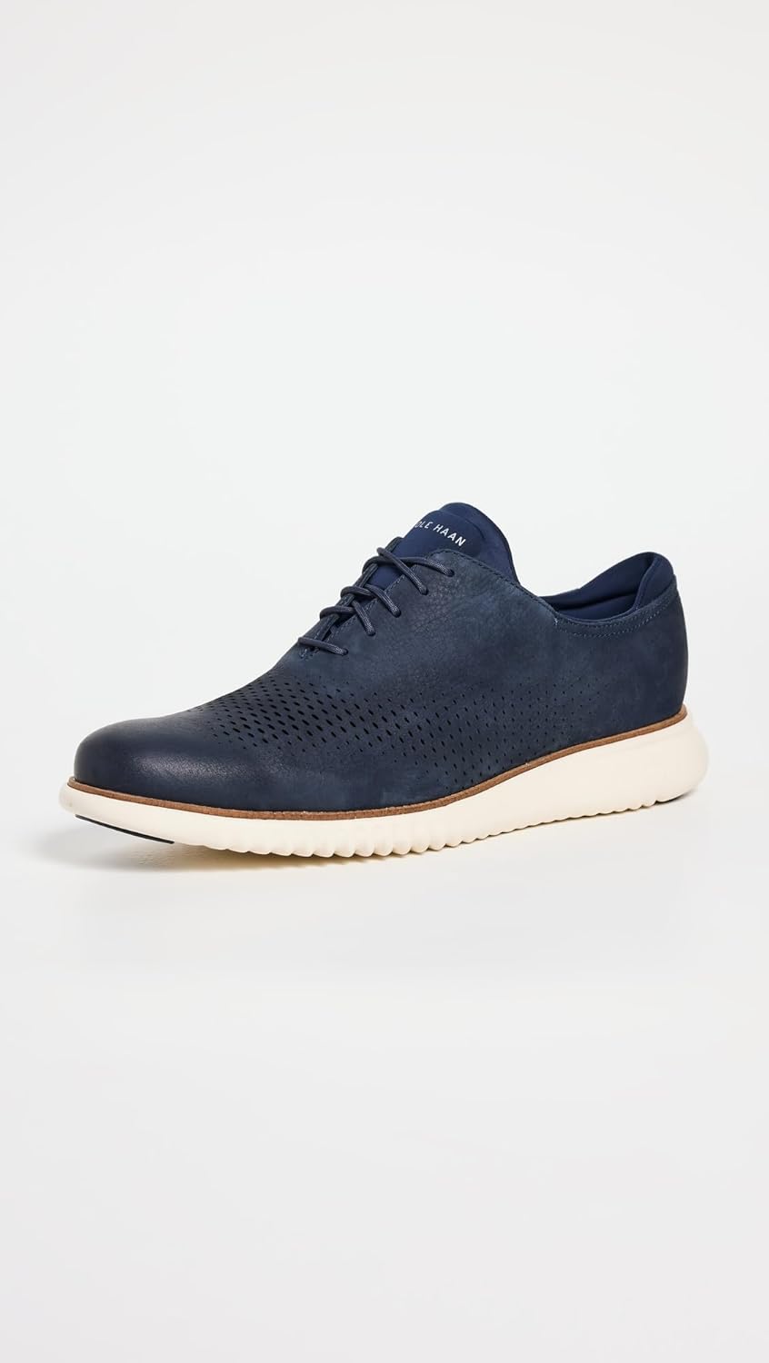 Мужские оксфорды Cole Haan 2.Zerogrand с лазерной перфорацией, темно-синий — фото 2