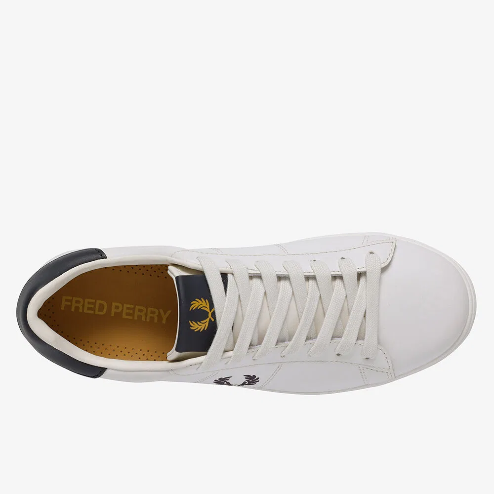Мужские низкие кроссовки Spencer Leather бело-тёмно-синие от Fred Perry — фото 3