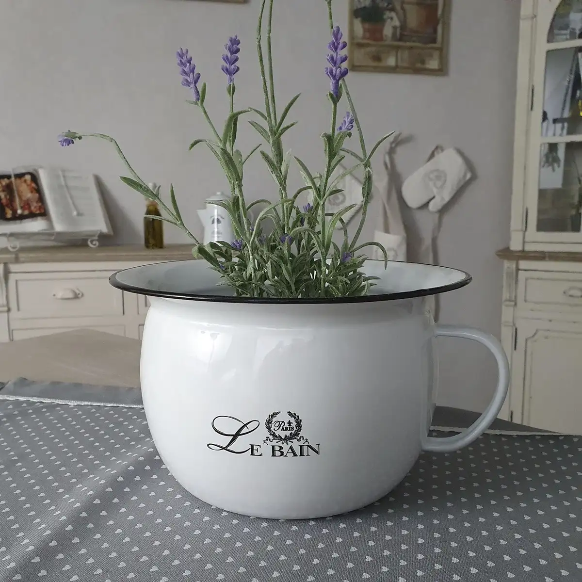 

Кашпо Ambiente "камерный горшок/горшок эмалированный", (1 шт.) Ambiente Haus 25х14х22 см, цвет Antikweiss