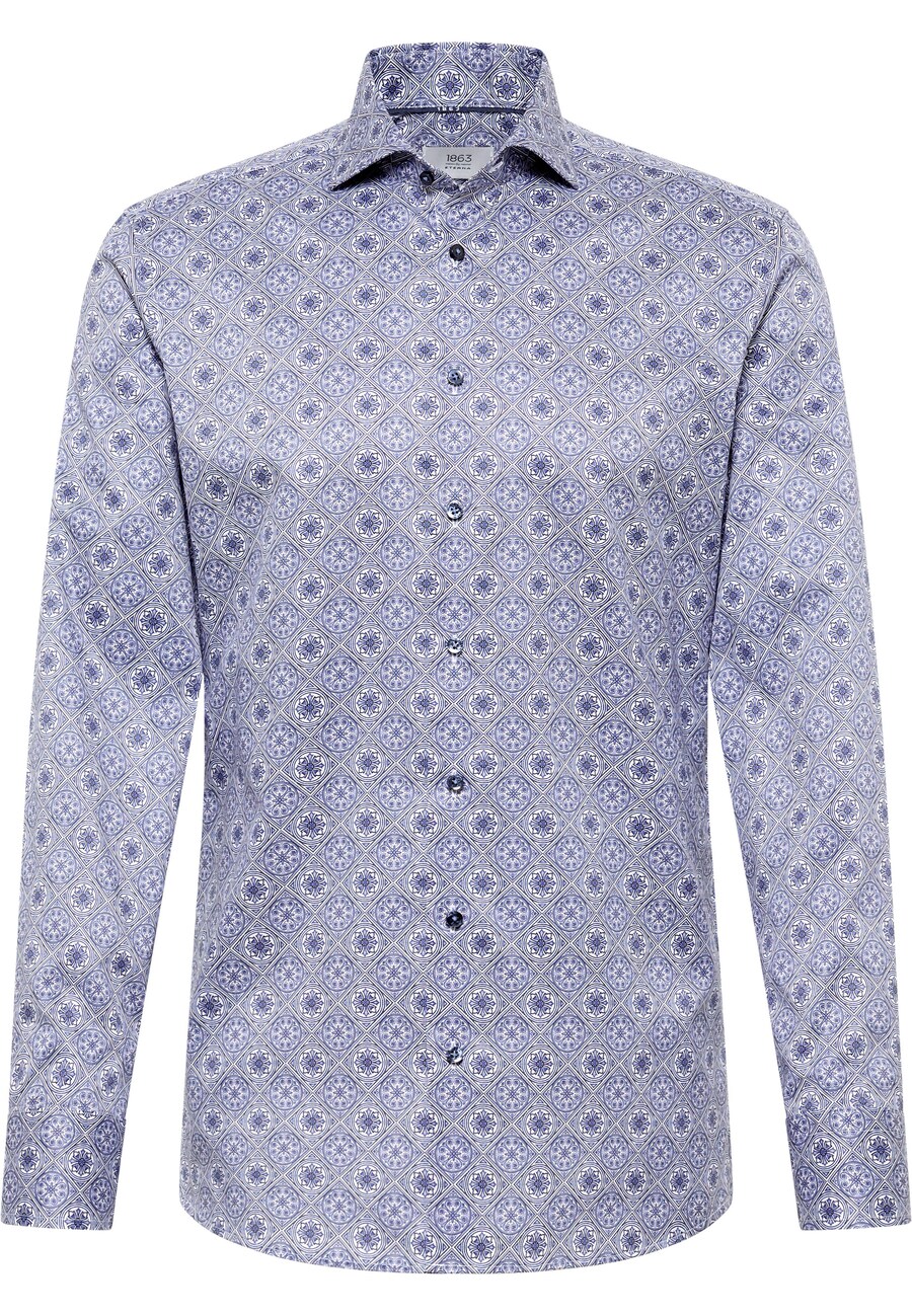

Приталенная рубашка на пуговицах ETERNA, цвет Blue/White