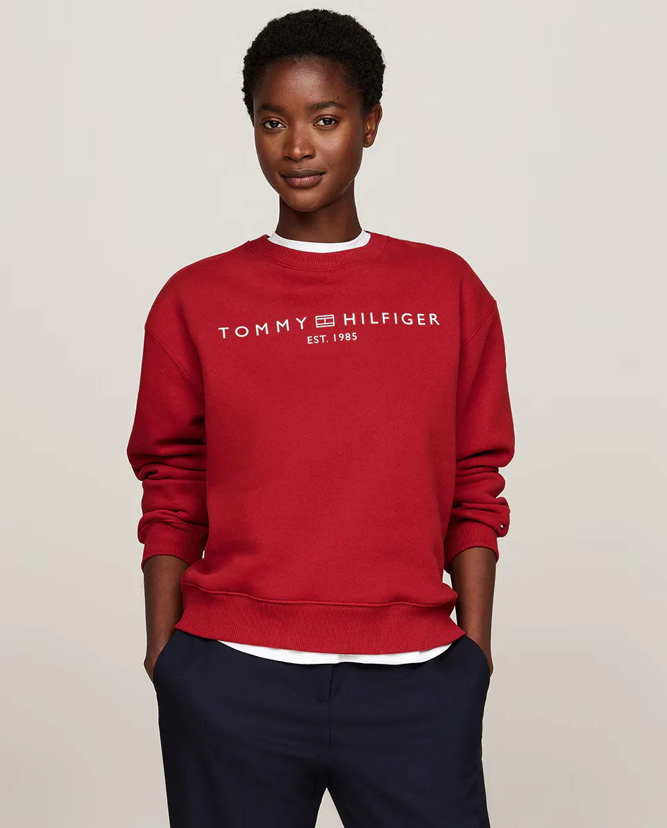 

Женская толстовка с круглым вырезом и без капюшона Tommy Hilfiger, бордовый