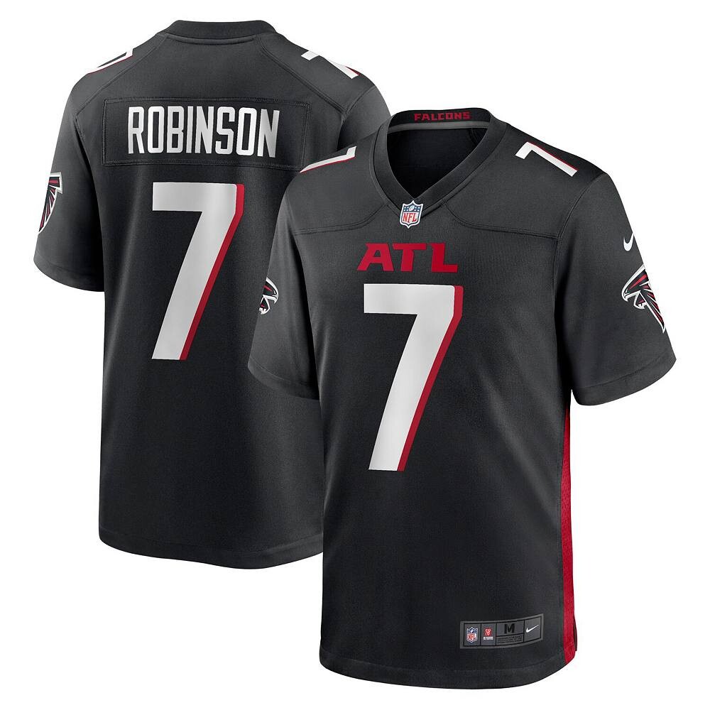 

Мужское джерси Nike Bijan Robinson Black Atlanta Falcons первого раунда драфта НФЛ 2023 года, цвет Fal Black