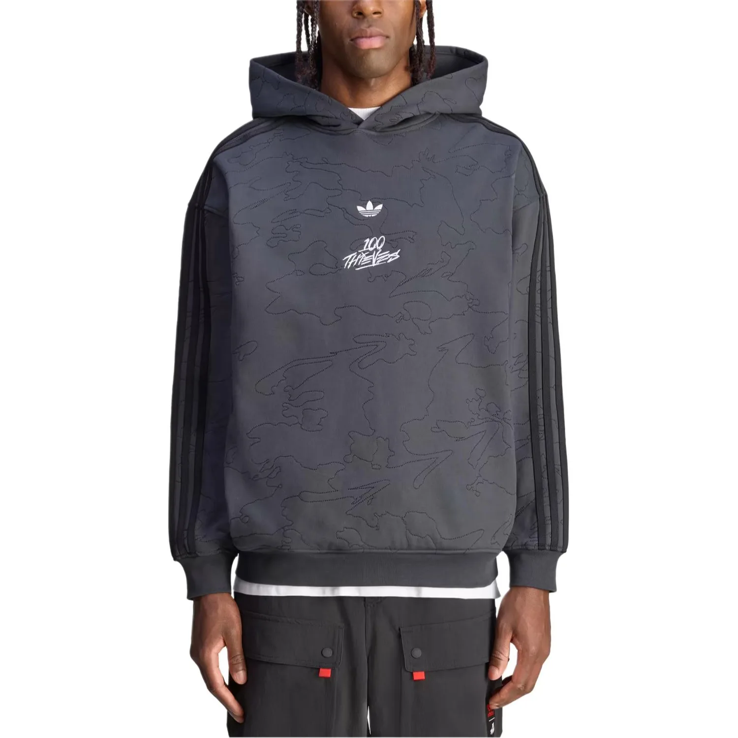 Худи с логотипом Adidas Originals, Charcoal Gray — фото 4