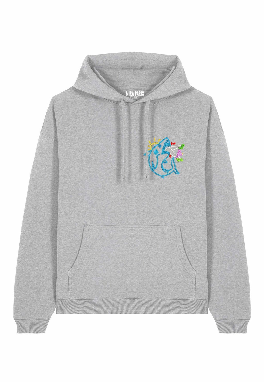 

Толстовка SHARK EMBROIDERY UNISEX OVERSIZE - Hoodie Mira Paris, серый