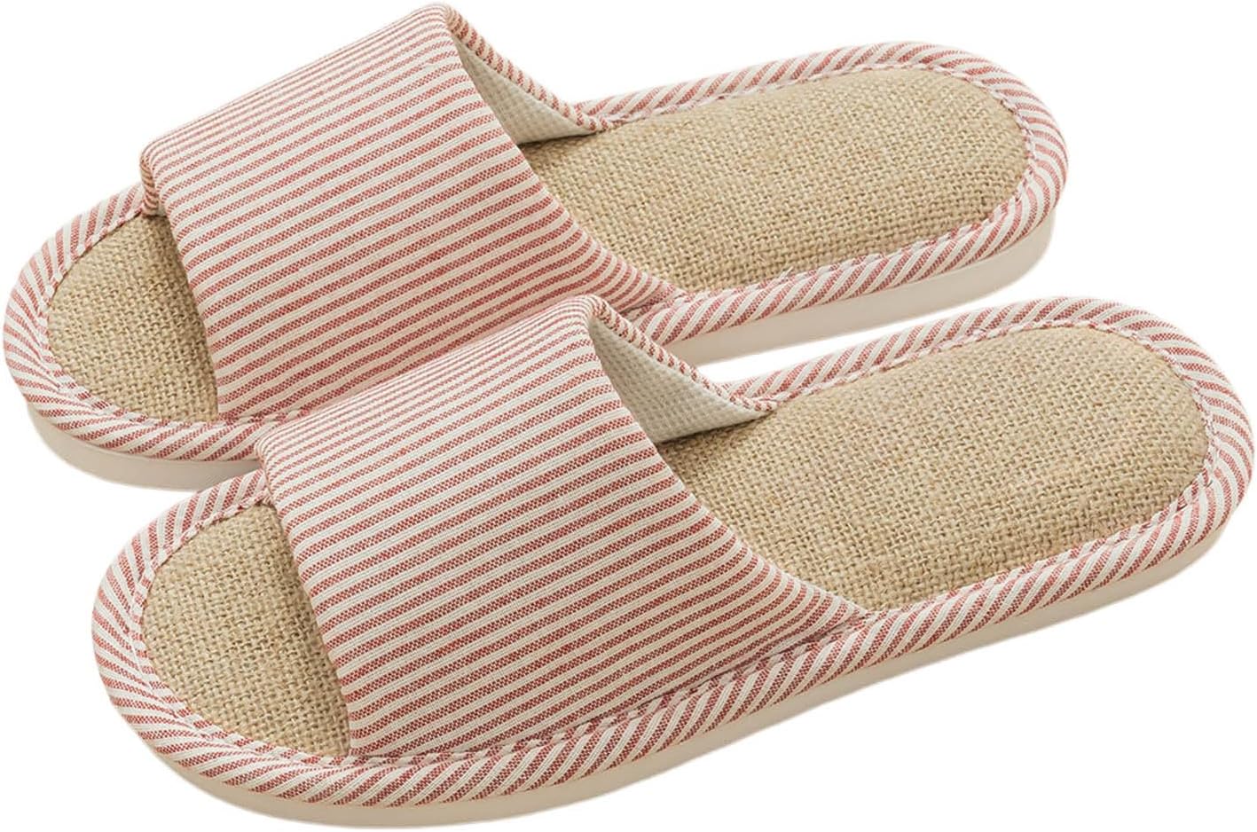 

Домашние тапочки для женщин и мужчин с открытым носком, мягкие японские тапочки, теплые с эффектом памяти, нескользящие, для дома, удобные домашние слайды, хлопковые домашние тапочки Generic, красный