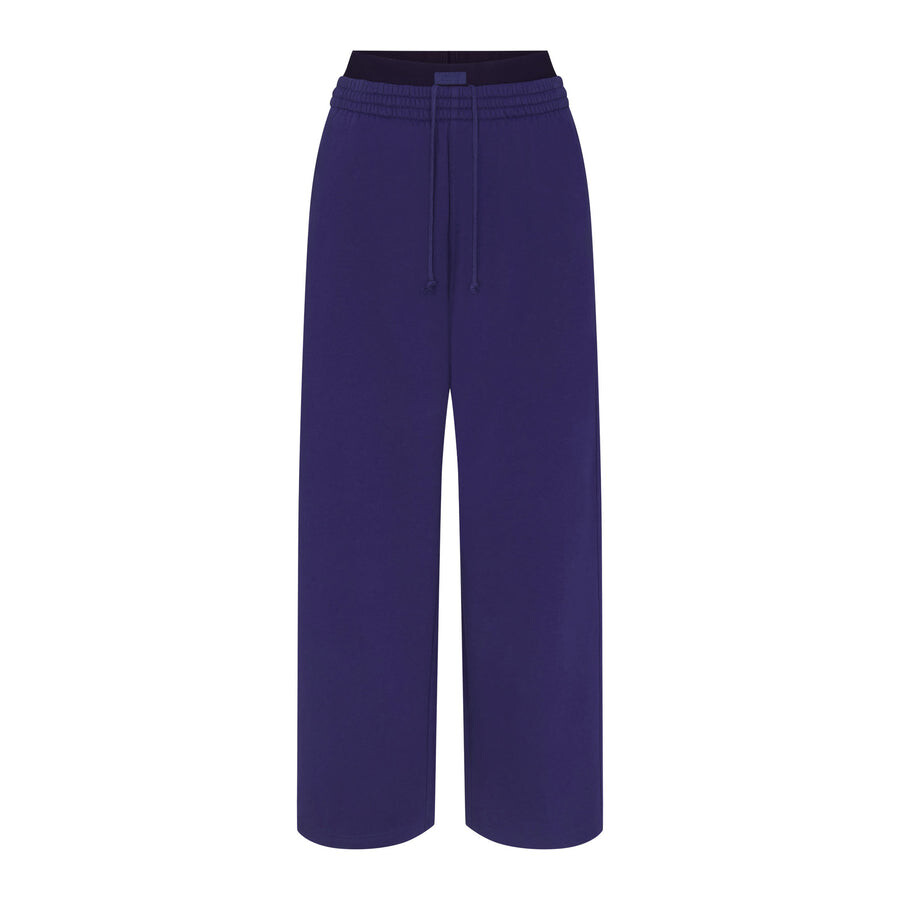 

Брюки оверсайз с двойным поясом SKIMS Cotton Fleece, цвет Concord