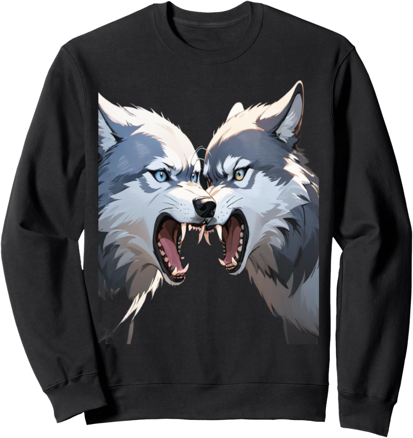 

Толстовка с изображением двух волков из мультфильма - PanfurWare LLC, черный