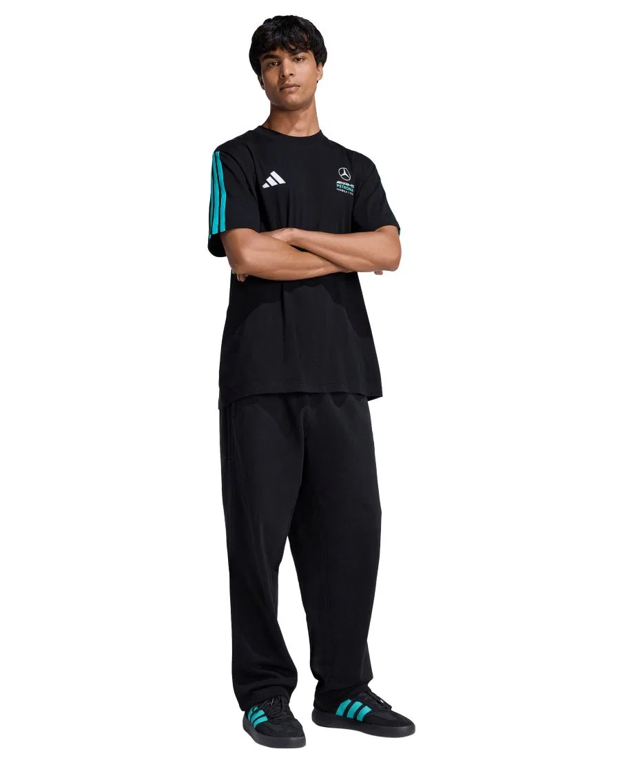 Мужская футболка с круглым вырезом Mercedes Formula 1 adidas, Black/Mint Rush — фото 2