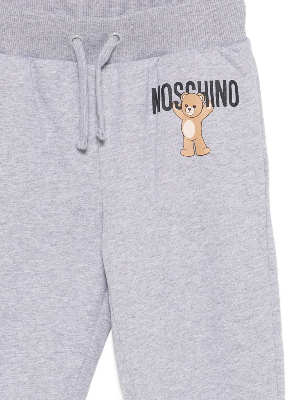 Спортивные брюки с кулиской и принтом Moschino Kids, серый — фото 3