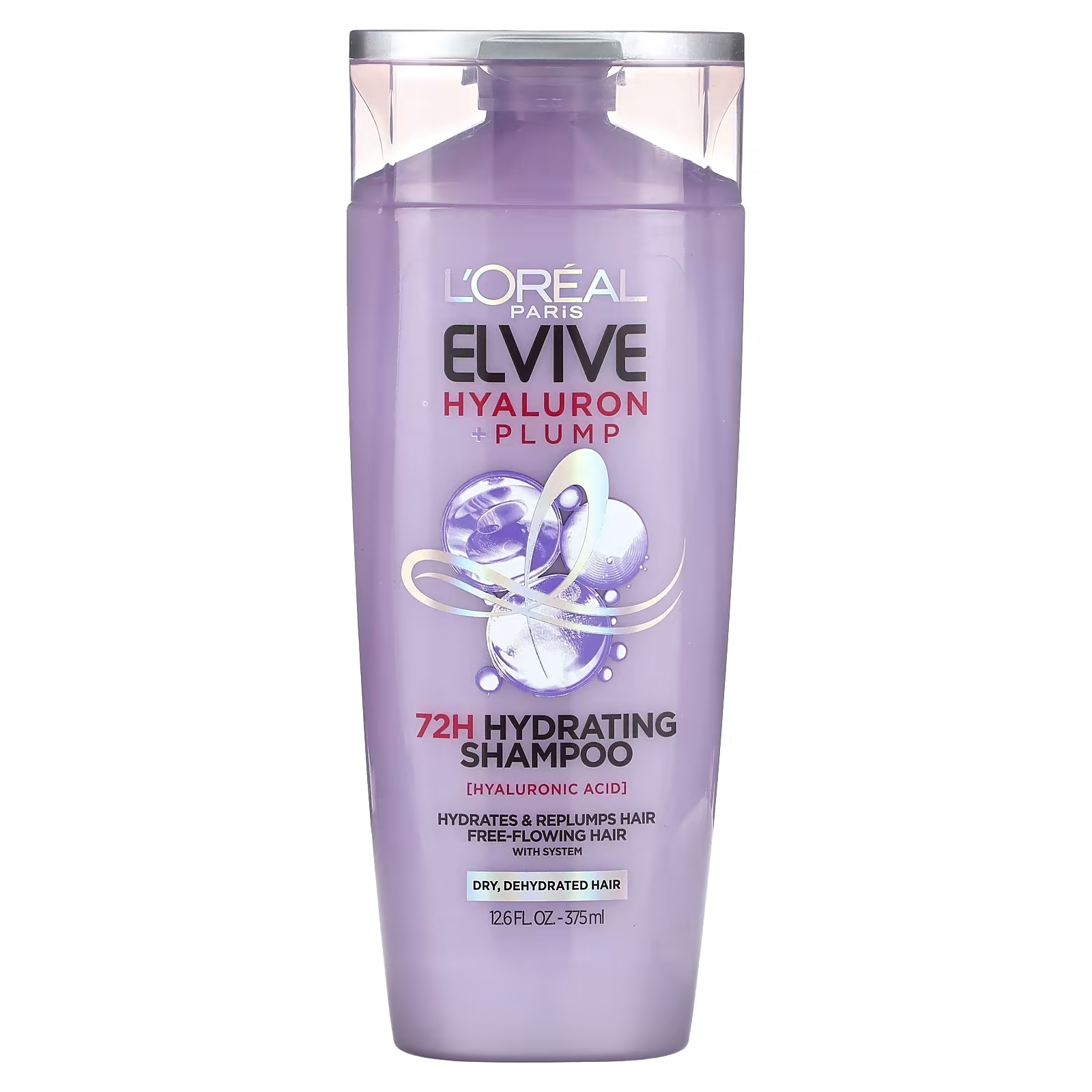 

Шампунь L'Oréal Elvive Hyaluron + Plump 72H Hydrating для сухих обезвоженных волос, 375 мл